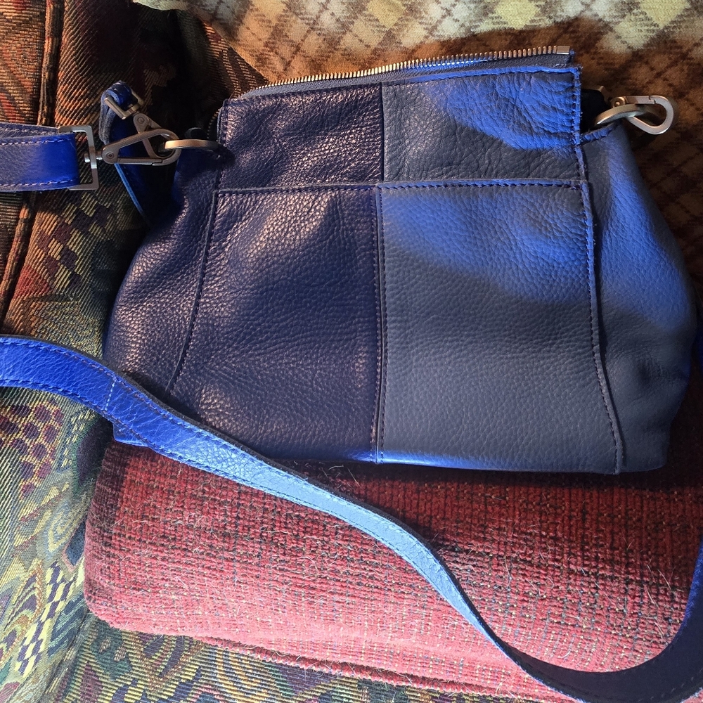 HAMMITT 2 Tone Blue Small  Shoulder Bag. Comes With 2 Straps, Short And Long.